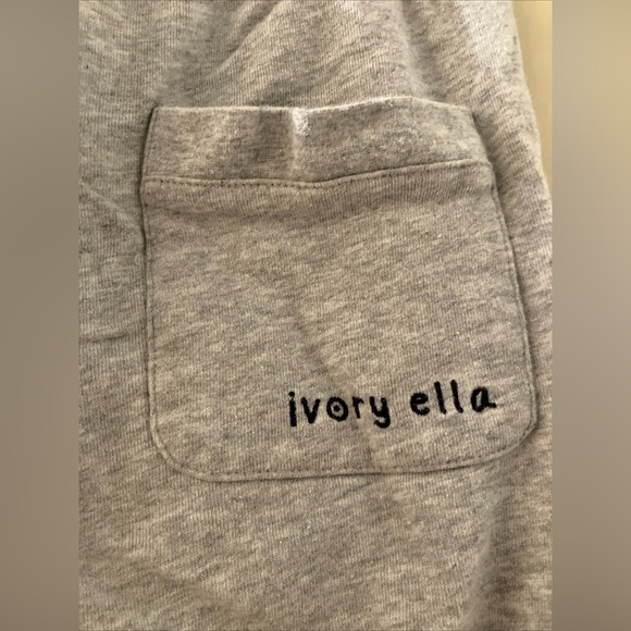 Ivory Ella Gray joggers women Embroidered Size XSM Tie - Picture 10 of 10